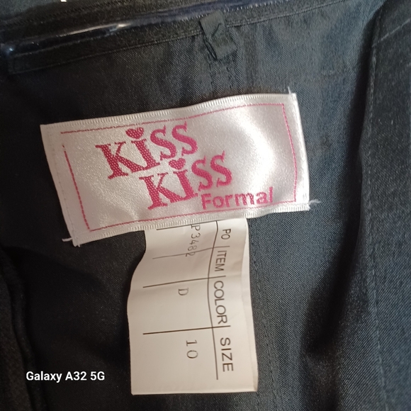 Kiss Kiss Formal Black and Silver Strapless Dress Women Size 10 - Picture 2 of 16